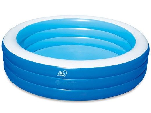 Blue Wave Inflatable Family Swimming Pool with Cover | 7.5' Round 22" Deep | NT6122
