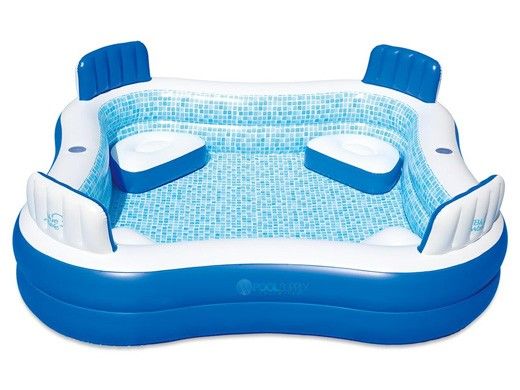 Blue Wave Premier Inflatable Family Swimming Pool with Cover | 8.75' x 8.75' Rectangular 26" Deep | NT6126