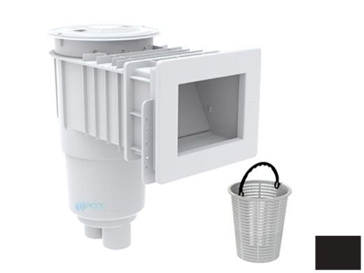 AquaStar Flow Star Skimmer with Narrow 9" Deep Throat, Float Assembly, Lid, Adjustable Collar and 9" Ultra Basket for Fiberglass | Black | SKRFFL3N102-L