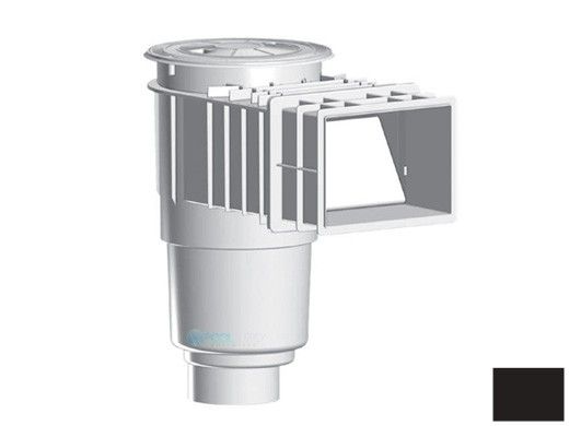 AquaStar Flow Star Standard Skimmer with Flush Face 4" Extension, Float Assembly, Basket, Lid, Collar and 4" Socket Sump | Black | SKR14102D