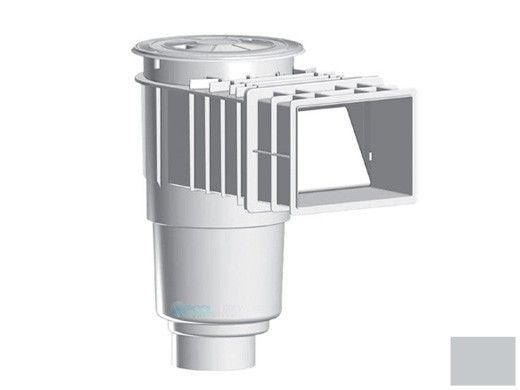 AquaStar Flow Star Standard Skimmer with Flush Face 4" Extension, Float Assembly, Basket, Lid, Collar and 4" Socket Sump | Light Gray | SKR14103D