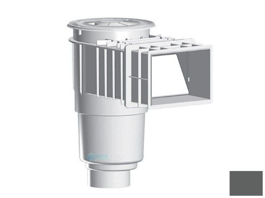 AquaStar Flow Star Standard Skimmer with Flush Face 4" Extension, Float Assembly, Basket, Lid, Collar and 4" Socket Sump | Dark Gray | SKR14105D
