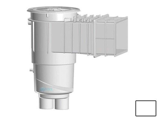 AquaStar Flow Star Water Bonded Skimmer with Flush Face 4" Extension, Float Assembly, Basket, Lid and Collar | White | SKR32101