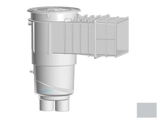 AquaStar Flow Star Water Bonded Skimmer with Flush Face 4" Extension, Float Assembly, Basket, Lid and Collar | Light Gray | SKR32103