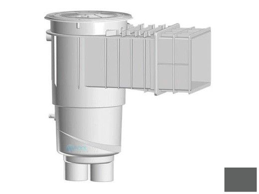 AquaStar Flow Star Water Bonded Skimmer with Flush Face 4" Extension, Float Assembly, Basket, Lid and Collar | Dark Gray | SKR32105