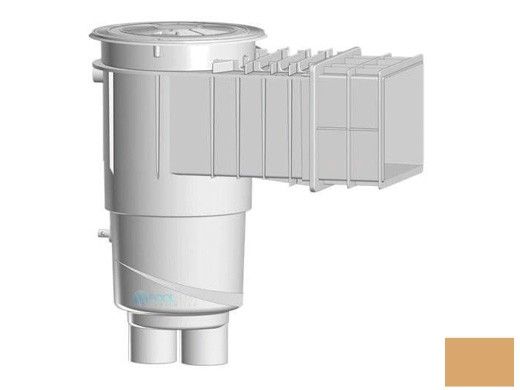 AquaStar Flow Star Water Bonded Skimmer with Flush Face 4" Extension, Float Assembly, Basket, Lid and Collar | Tan | SKR32108