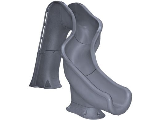 Global Pool Products Riptide Slide with LED Light | Right Turn | Gray | GPPSRT-GREY-R-LED