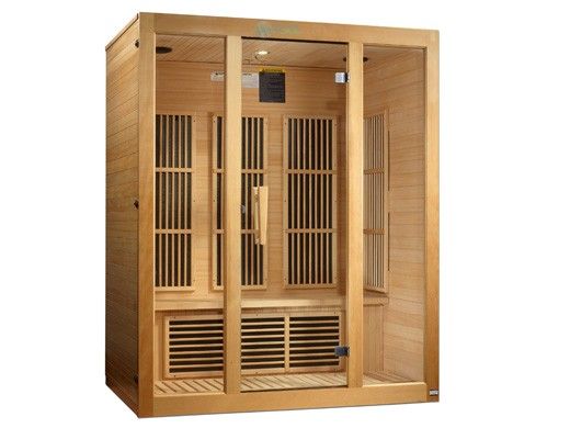 Golden Designs Maxxus Bellevue 3-Person Low EMF FAR Infrared Carbon Sauna | Hemlock | MX-J306-01