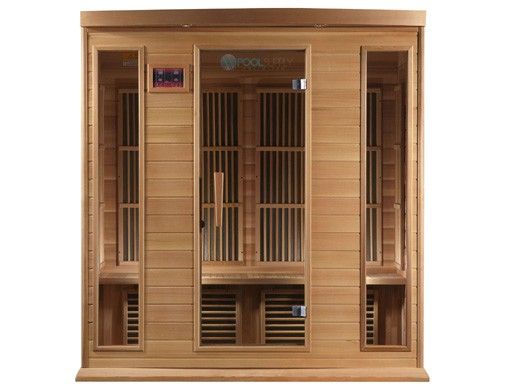 Golden Designs Maxxus 4-Person Low EMF FAR Infrared Carbon Sauna | Red Cedar | MX-K406-01 CED