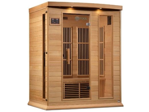 Golden Designs Maxxus 3-Person Near Zero EMF FAR Infrared Carbon Sauna | Hemlock | MX-K306-01-ZF
