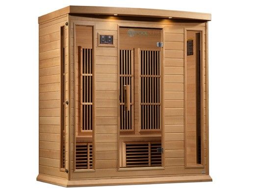 Golden Designs Maxxus 4-Person Near Zero EMF FAR Infrared Carbon Sauna | Hemlock | MX-K406-01-ZF
