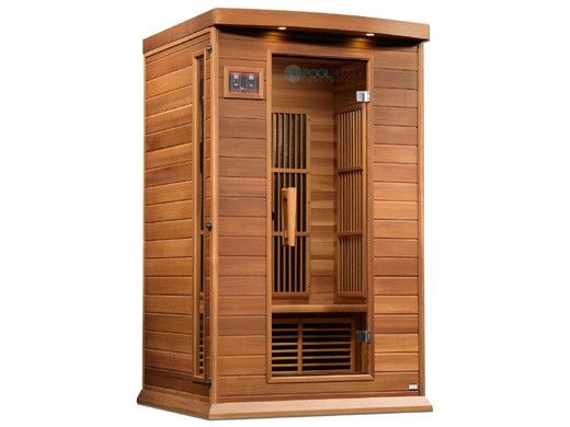 Golden Designs Maxxus 2-Person Near Zero EMF FAR Infrared Carbon Sauna | Red Cedar | MX-K206-01-ZF CED