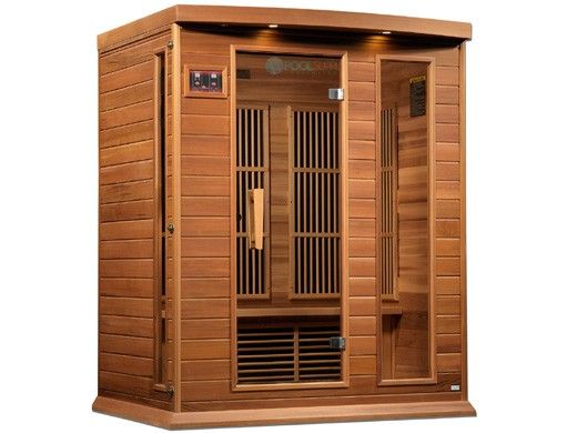 Golden Designs Maxxus 3-Person Near Zero EMF FAR Infrared Carbon Sauna | Red Cedar | MX-K306-01-ZF CED