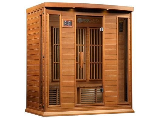 Golden Designs Maxxus 4-Person Near Zero EMF FAR Infrared Carbon Sauna | Red Cedar | MX-K406-01-ZF CED