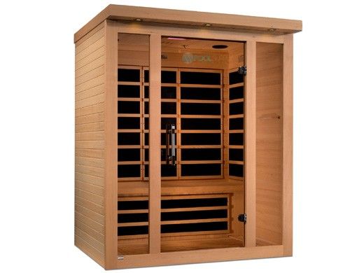 Golden Designs Dynamic Vila 3-Person Ultra-Low EMF FAR Infrared Sauna | Hemlock | DYN-6315-02 | DYN-6315-02 Elite