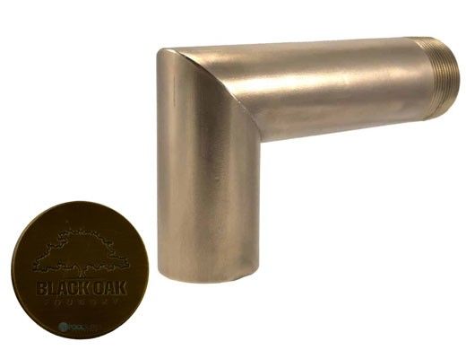 Black Oak Foundry 1.5 Deco 90 Degree Downspout | Antique Brass / Bronze Finish | S931-AB
