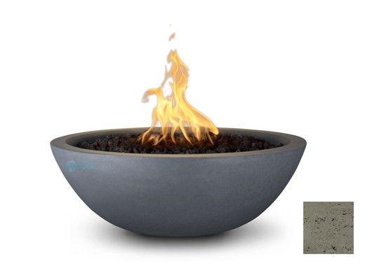 The Outdoor Plus 27" Sedona Concrete Fire Bowl | 12V Electronic Ignition - Natural Gas | Moss Stone | OPT-27RFOE12V-RMS-NG