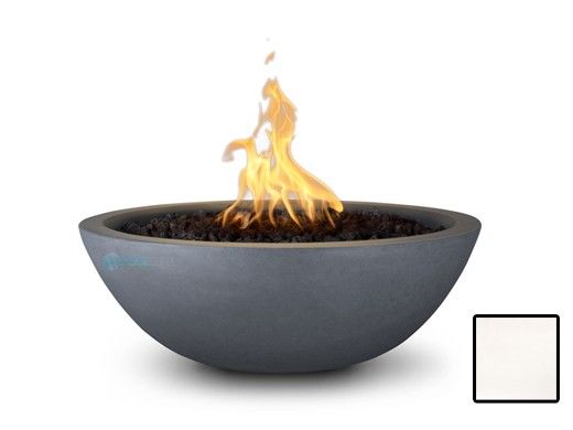 The Outdoor Plus 27" Sedona Concrete Fire Bowl | 12V Electronic Ignition - Natural Gas | Pearl | OPT-27RFOE12V-MPR-NG