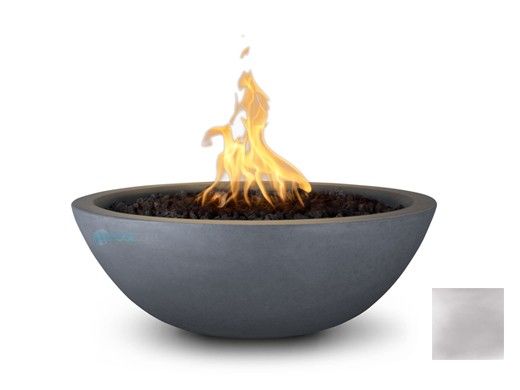The Outdoor Plus 27" Sedona Concrete Fire Bowl | 12V Electronic Ignition - Natural Gas | Silver | OPT-27RFOE12V-MSV-NG