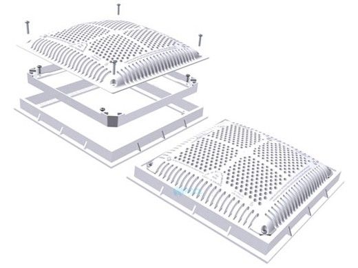 Hayward Square Hi Flow Drain Cover Inner and Outer Frame 2 Pack | 12" x 12" | White | WG1032HF2PAK2