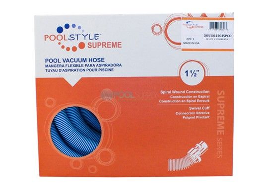 PoolStyle Supreme Series Vacuum Hose with Swivel Cuff | 1.5" x 30' | PS791 DK530112030PCO