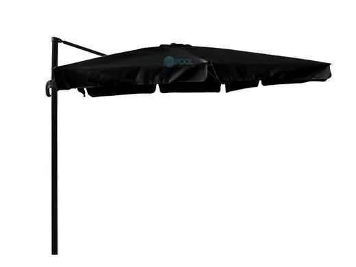 Santorini II Cantilever Umbrella with Valance | 10ft Square | Sunbrella Acrylic Black | NU6170B