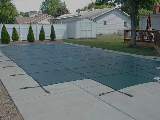 GLI 12-Year Secur-A-Pool Mesh Safety Cover | Rectangle 16' x 34' Green | 201634RESAPGRN