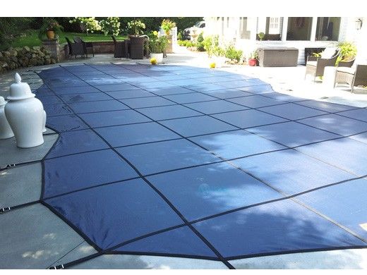 GLI 12-Year Secur-A-Pool Mesh Safety Cover | Rectangle 24' x 40' Blue | 202440RESAPBLU