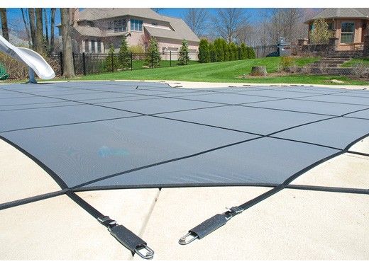 GLI 12-Year Secur-A-Pool Mesh Safety Cover | Rectangle 20' x 50' Gray | 202050RESAPGRY