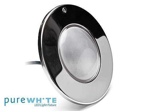 J&J Electronics PureWhite LED Pool Light LI Series | 120V Warm White Equivalent to 200W 30' Cord | LPL-F1W-120-30-P27 21200