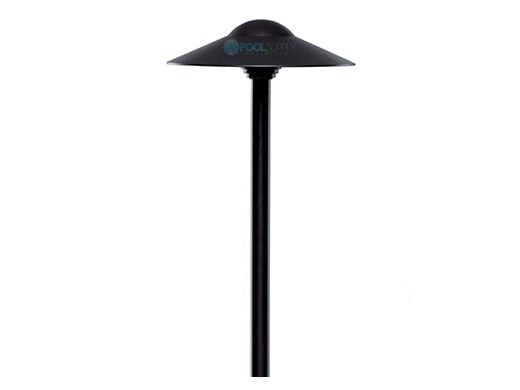 Sollos Dome Hat LED Path Light Fixture | 8.3" Hat 12" Stem | Arquitectural Aluminum - Textured Black | PDO083-TB-12 915021