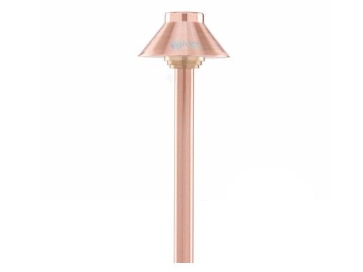 Sollos Traditional Hat LED Path Light Fixture | 4" Hat 12" Stem | Natural Metal - Copper | PTH040-CU-12 915402