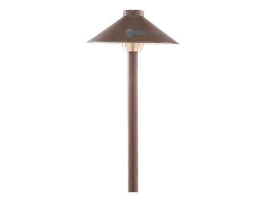 Sollos Traditional Hat LED Path Light Fixture | 7.5" Hat 15" Stem | Natural Metal - Antique Brass | PTH075-AB-15 915511