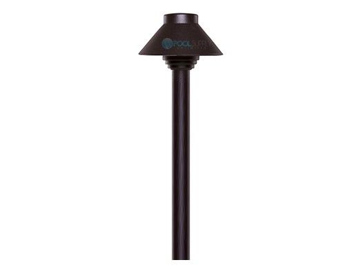 Sollos Straight Hat LED Path Light Fixture | 4" Hat 12" Stem | Arquitectural Aluminum - Textured Bronze | PSH040-TZ-12 913023