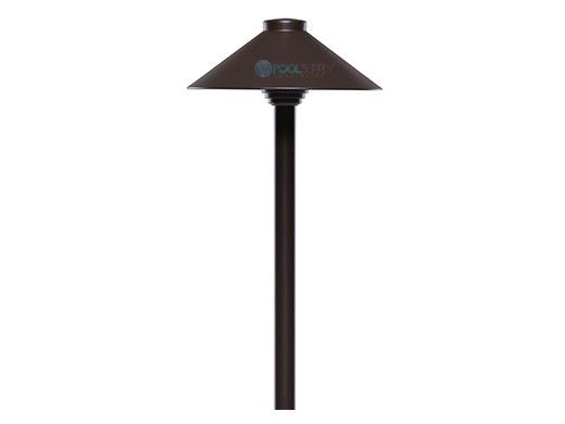 Sollos Straight Hat LED Path Light Fixture | 7.5" Hat 12" Stem | Arquitectural Aluminum - Textured Bronze | PSH075-TZ-12 911023