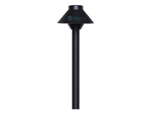 Sollos Straight Hat LED Path Light Fixture | 4" Hat 15" Stem | Arquitectural Aluminum - Textured Black | PSH040-TB-15 913028
