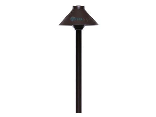 Sollos Straight Hat LED Path Light Fixture | 5.5" Hat 15" Stem | Arquitectural Aluminum - Textured Bronze | PSH055-TZ-15 910030