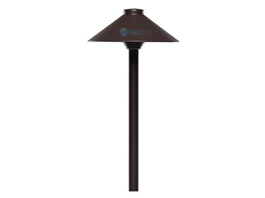 Sollos Straight Hat LED Path Light Fixture | 7.5" Hat 15" Stem | Arquitectural Aluminum - Textured Bronze | PSH075-TZ-15 911030
