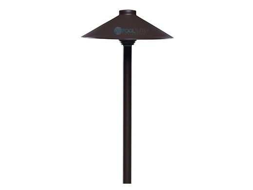 Sollos Straight Hat LED Path Light Fixture | 9" Hat 18" Stem | Arquitectural Aluminum - Textured Bronze | PSH090-TZ-18 914037