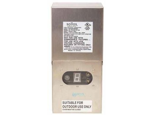 Sollos Integrated Transformer | 15V 300W/300VA 6' Cord | Stainless Steel Finish | Integrated Photocell and Timer | TR15SS-INT-300 997018