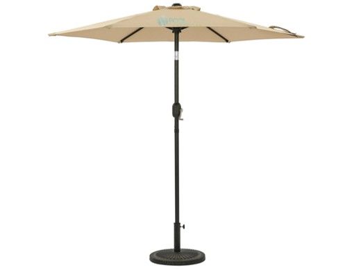 Bistro Market Umbrella | 7.5-ft Hexagonal | Champagne Polyester Fabric | NU6830