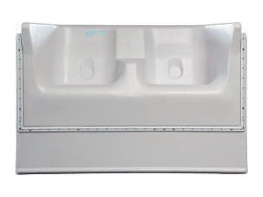 Cardinal Systems Quaker Plastics In Wall Seat |  42" x 6' | Thermoplastic | White | QP-0006IWS