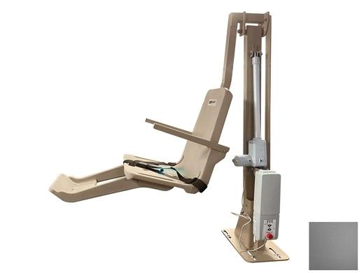 SR Smith multiLift2 Flanged Mounted ADA Compliant Pool Lift | Field Reversible Seat | Slate | 580-0000-ST