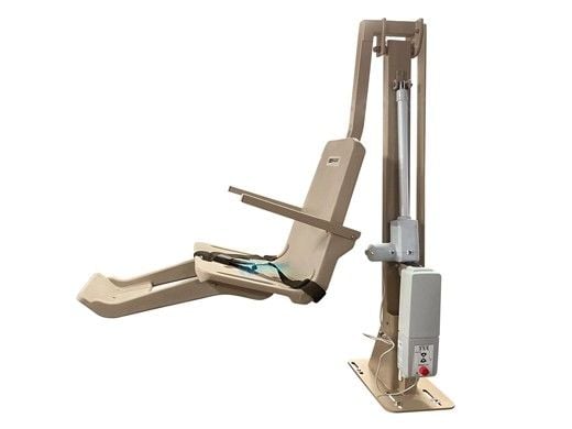 SR Smith multiLift2 Flanged Mounted ADA Compliant Pool Lift | Field Reversible Seat | Taupe | 580-0000-TP