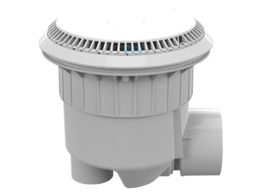 AquaStar 10" Round Anti-Entrapment Suction Outlet Cover | Solid Riser Ring Mud Frame (VGB Series) with 3" Socket Sump and 4" Spigot Side Port | White | 10AVR101SSB