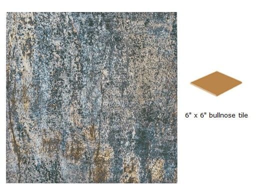 National Pool Tile Granito 6x6 Single Bullnose Tile | Piedra Multicolor | GRN-MULTI SBN