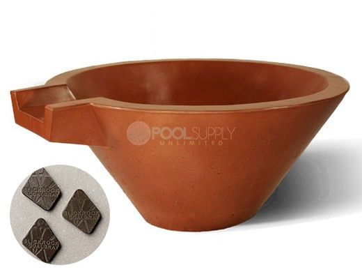 Slick Rock Concrete 30" Conical Spill Water Bowl | Coal Gray | Copper Spillway | KSPC3014SPC-COALGRAY