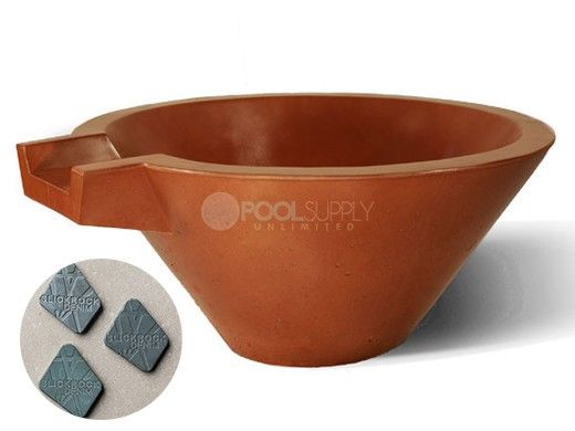 Slick Rock Concrete 30" Conical Spill Water Bowl | Denim | Copper Spillway | KSPC3014SPC-DENIM