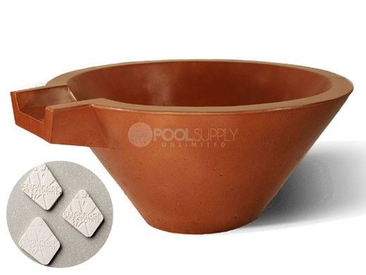 Slick Rock Concrete 30" Conical Spill Water Bowl | Great White | Copper Spillway | KSPC3014SPC-GREATWHITE