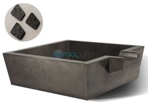Slick Rock Concrete 30" Box Spill Water Bowl | Onyx | Copper Spillway | KSPB3010SPC-ONYX